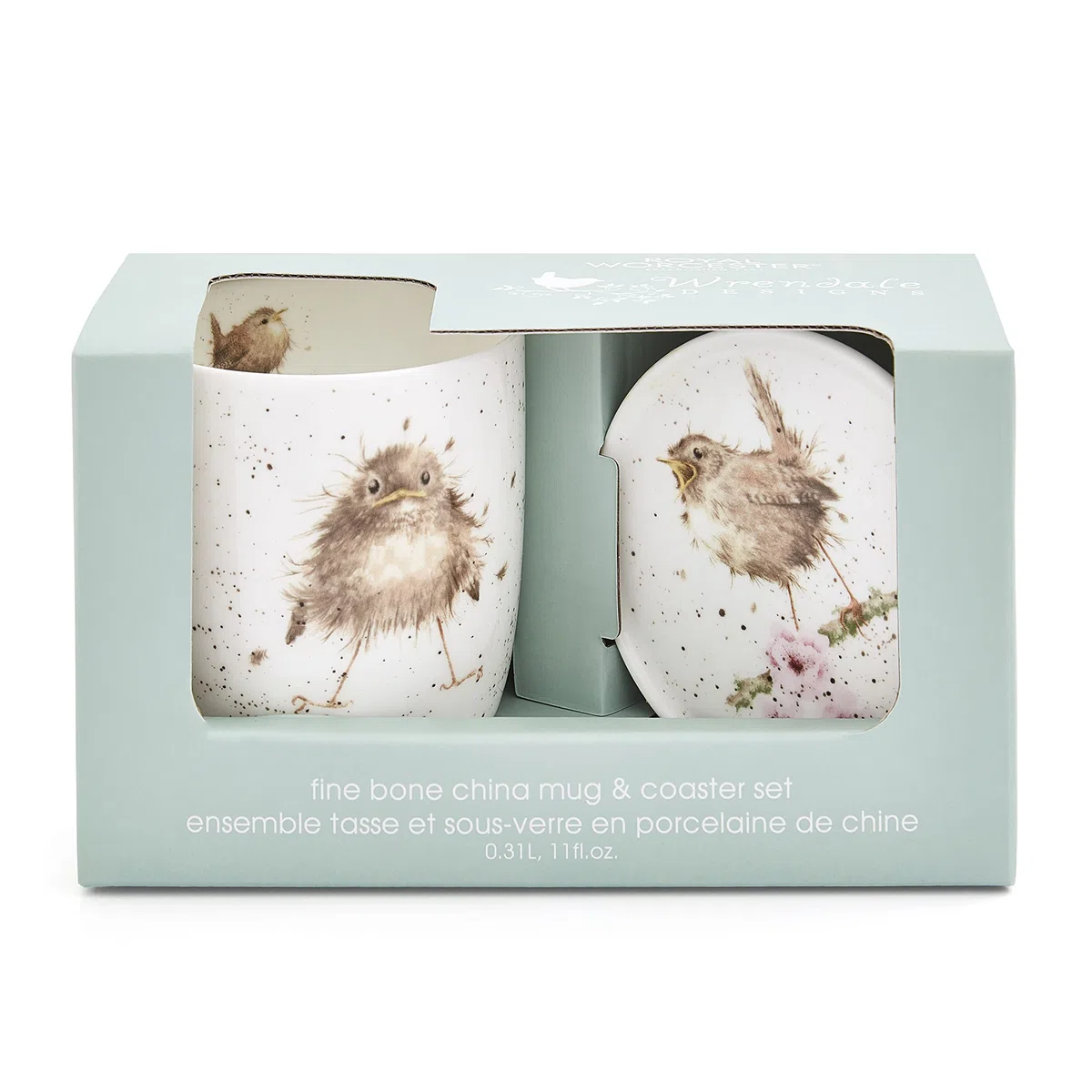 Wrendale by Royal Worcester - Tazza e sottobicchieri con uccelli, multicolore