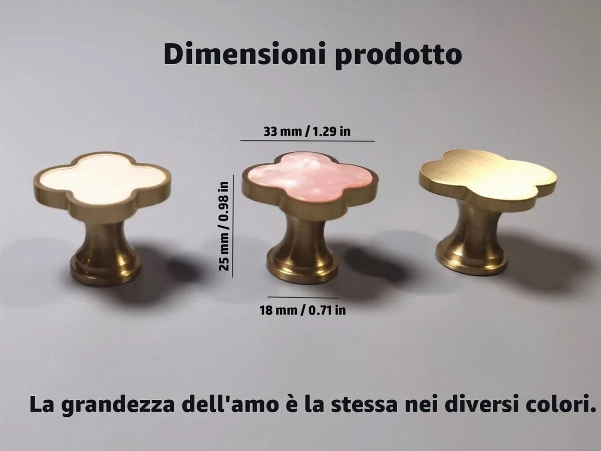 Gancio decorativo da parete in ottone massiccio, ganci a vite per appendere cappotti, zaini e borse, ganci da parete dorati champagne (confezione da 4, bianco conchiglia)