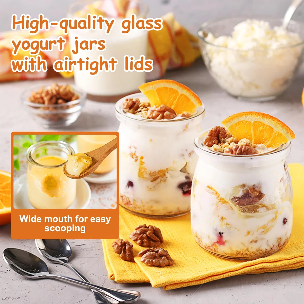 200 ml Vasetti per Yogurt con Coperchio,Confezione da 12 Bicchieri da Dessert Trasparenti In Vetro, Barattoli da Dessert con Coperchio per Gelatina,yogurt,Miele,Mousse,Dessert