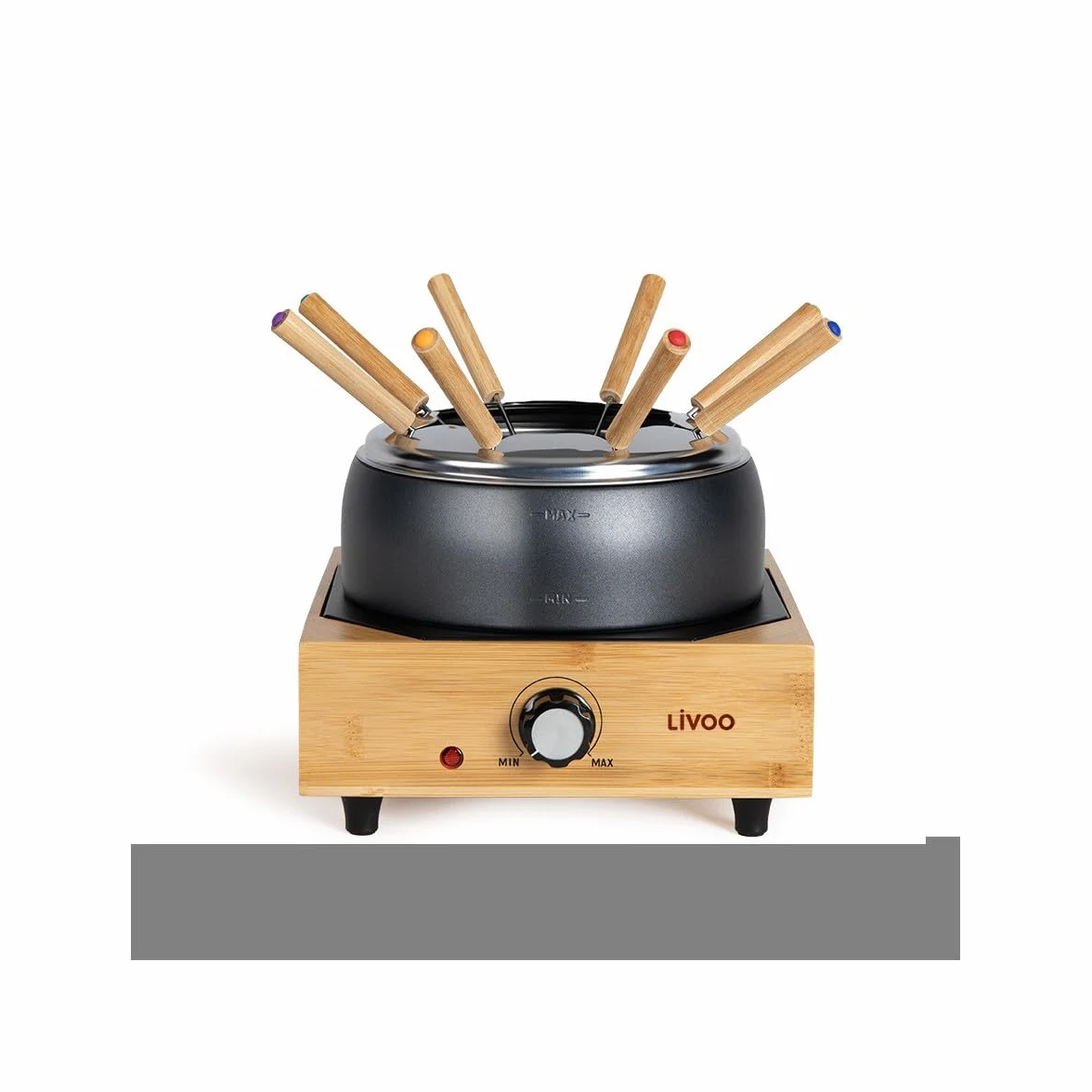 Set Per Fonduta Elettrico - Livoo - Doc287 - 800w - 2l - 8 Persone - Termostato Regolabile - Pentola Antiaderente Senza Pfas