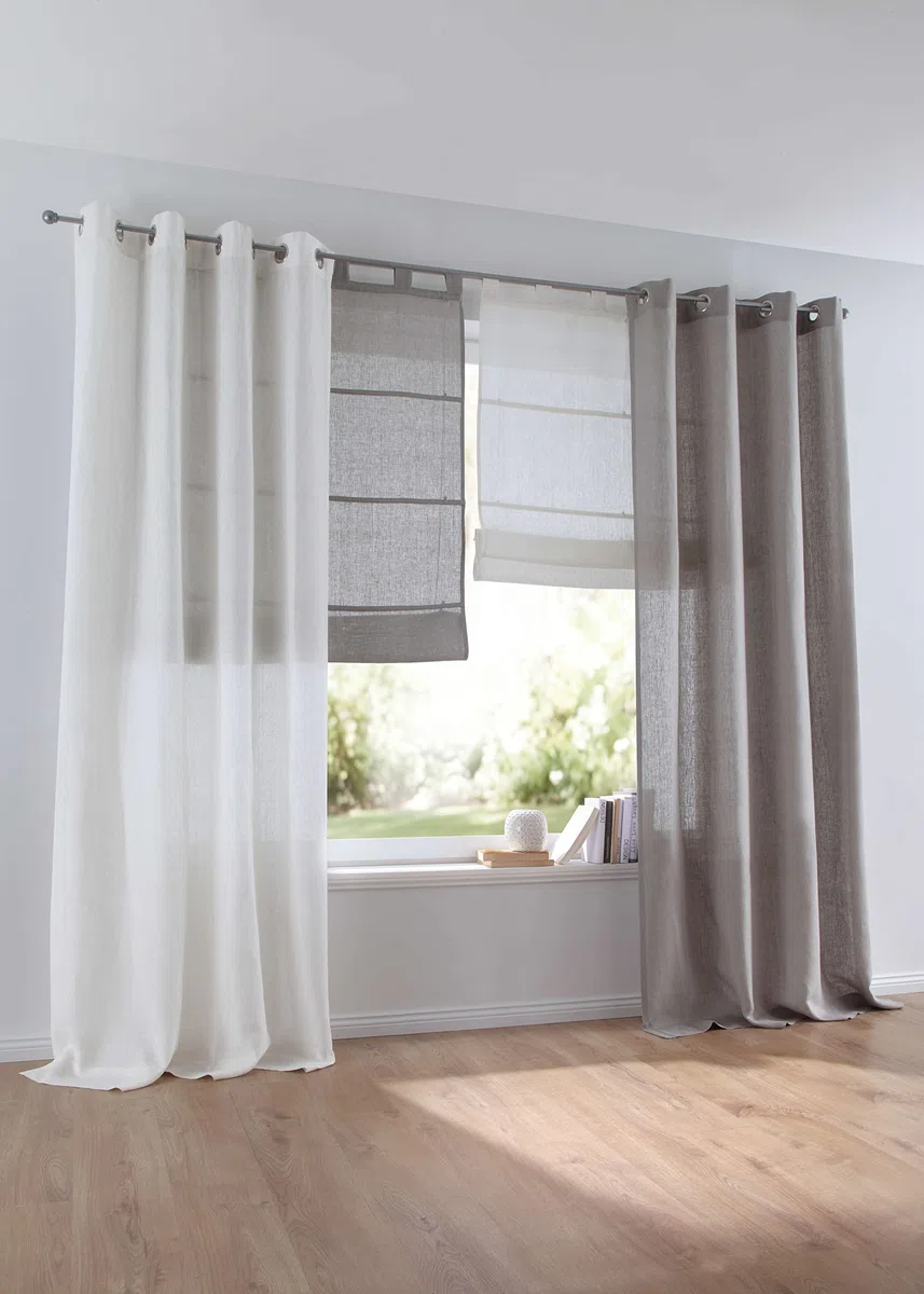 Kutti Tenda a pacchetto Metis passanti 100% puro lino colore crema 100 * 140 cm