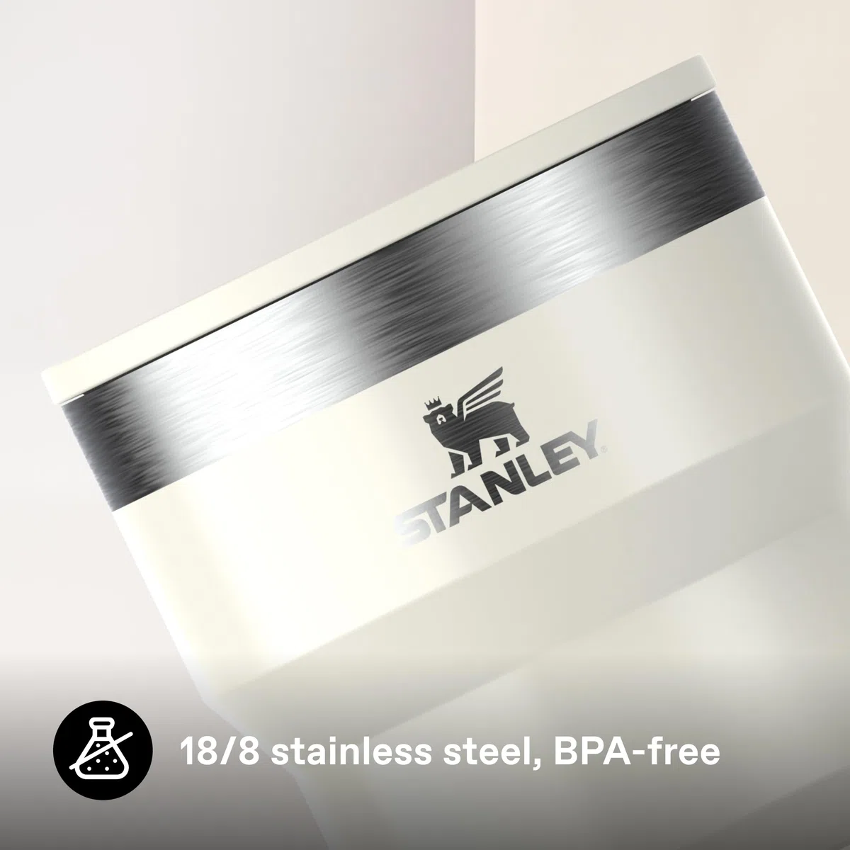 Stanley 1913 Stay-Hot tazza impilabile 0.29L - tazza da viaggio in acciaio inox - mantiene le bevande fredde per 2.5 ore - isolamento a doppia parete - lavabile in lavastoviglie - Cream