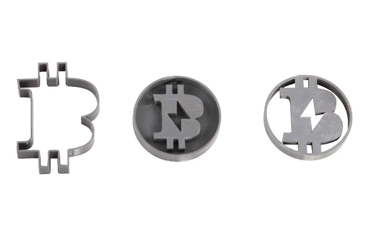 Set di 3 formine per biscotti Bitcoin, con logo Bitcoin, per alimenti, made in Germany, regalo cripto