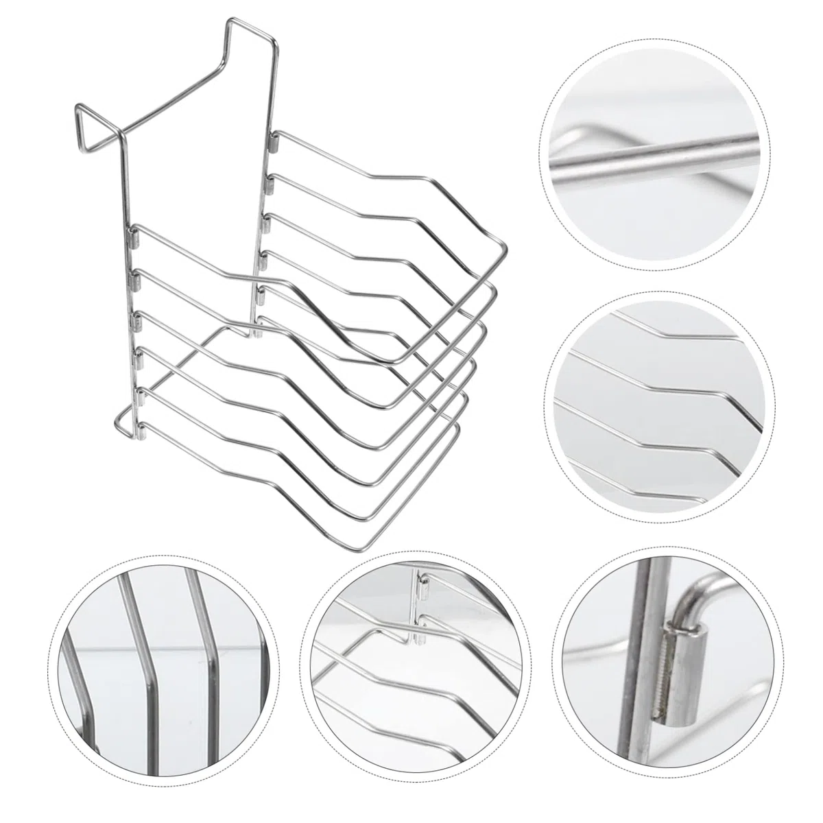 Supporto per bistecca in Acciaio Inossidabile 304, Portabistecca Separatore, Cremagliera Smontabile, 5 Pezzi, Facile da Riporre