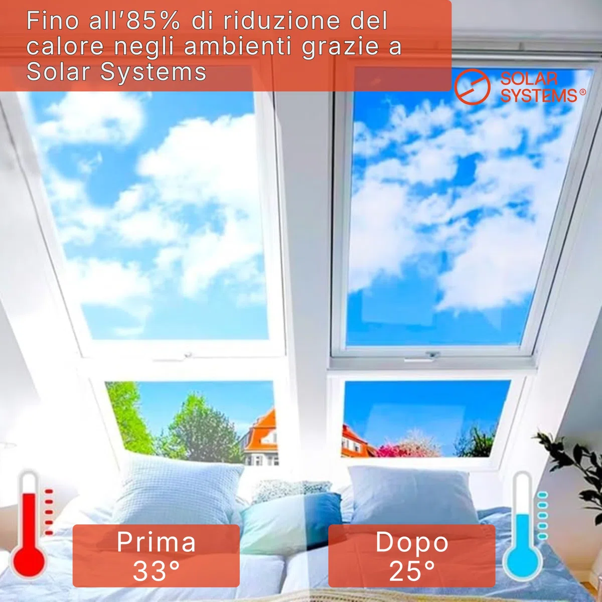 Solar Systems Pellicola per finestre per l'isolamento termico con kit di montaggio - Pellicola solare anti-UV per uso esterno - Pellicola argentata a specchio Autoadesiva 152 x 200
