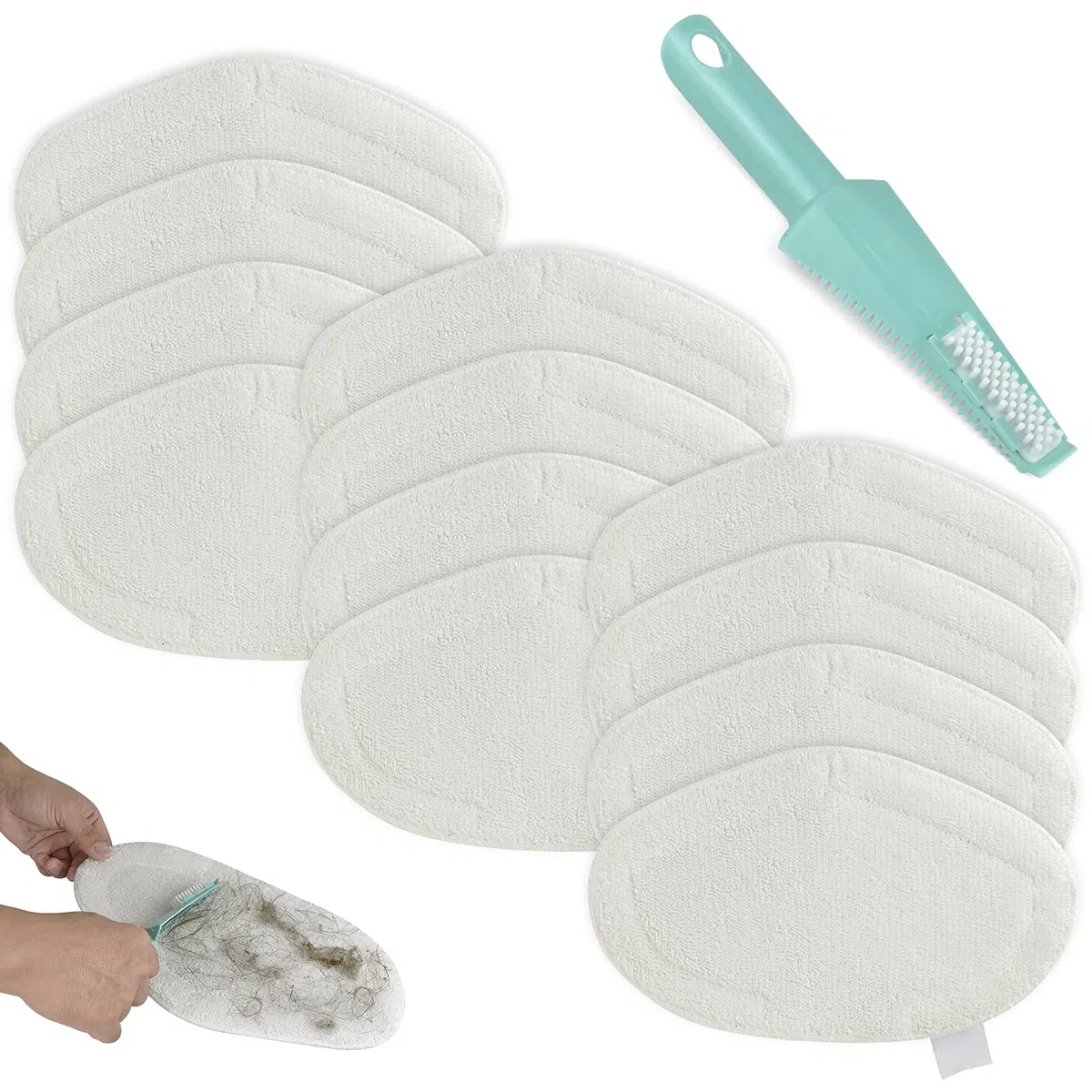 Panni Scopa a Vapore Ricambi Compatibili con Vaporetto Polti sv440 12 Pezzi Panni Ricambio Lavabili Panno in Microfibra Accessori Compatibili con Smart 100 t (Alternativa a PAEU0332)