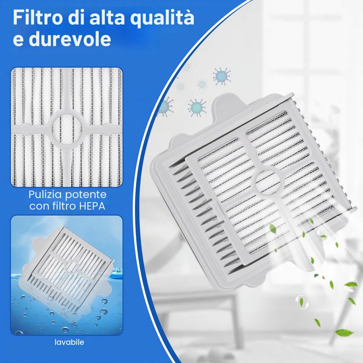 spazzole a Rullo e Filtro HEPA Ricambi per Roborock F25 BX/F25 ACE/F25 GT/F25 RT/F25 LT/F25 ALT/F25/F25 XT/F25 ACE Combo/F25 Combo/F25 Ultra/F25 ACE Pro aspirapolvere senza fili(5 Accessori)