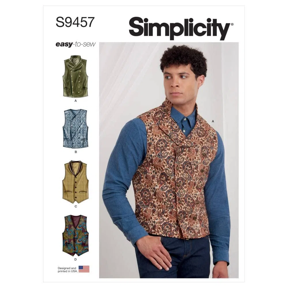 Simplicity Cartamodello per gilet da uomo S9457