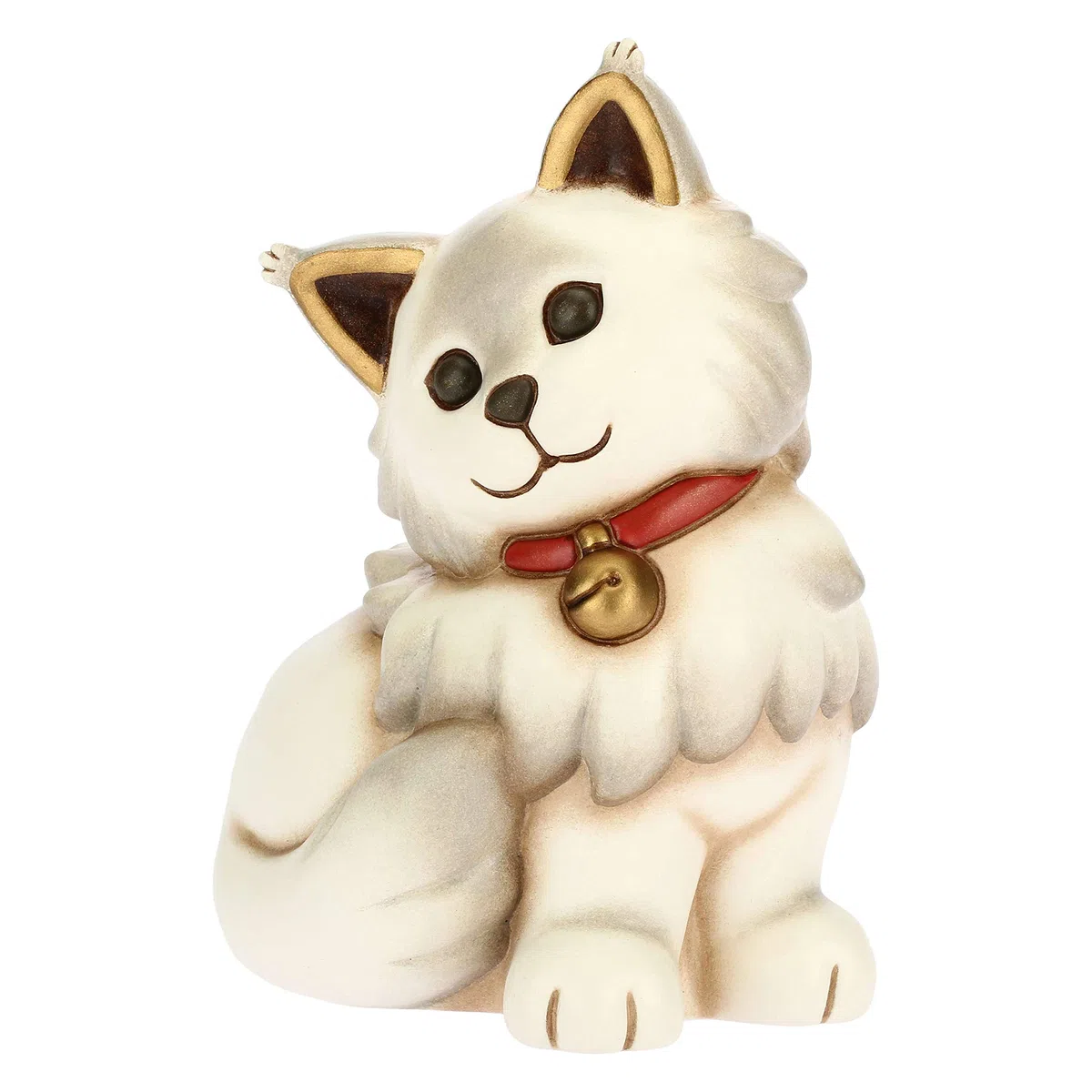 THUN - Gatto Main Coon - Formato Medio - Ceramica - Linea Cani e Gatti - 9,8x7,9x14,15 cm h