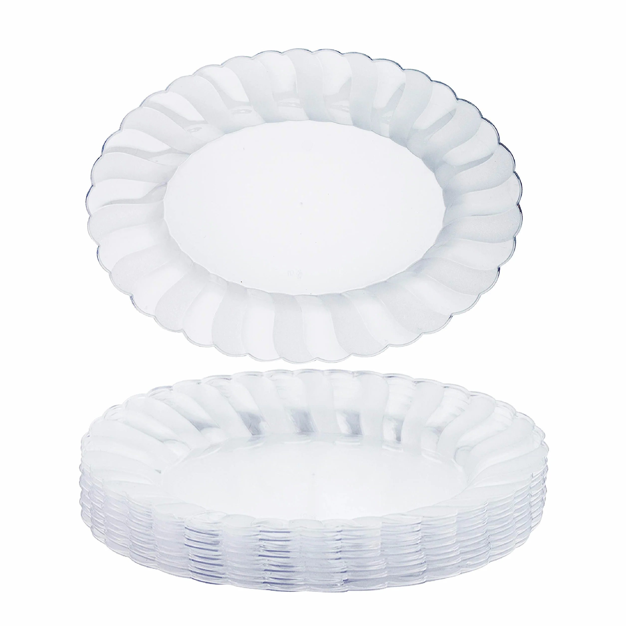 Matana 10 Vassoi da Portata Ovali in Plastica Trasparenti per Finger Food, Aperitivo - 30x23cm - Buffet, Matrimoni, Compleanni, Feste - Resistenti e Riutilizzabili