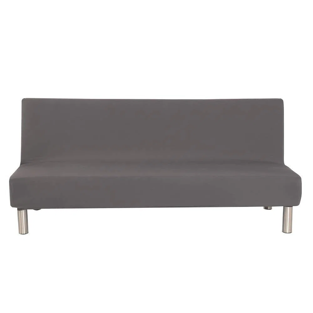 Fodera per divano senza braccioli tinta unita Stretch Fodera per fodera per futon 3 posti Fodera per divano pieghevole per elastici 3 posti Pieghevole Divano letto senza braccioli 200 x 130 cm