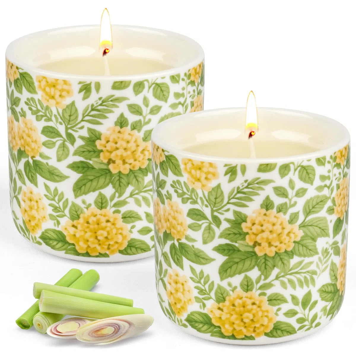 2 Pezzi Candele Citronella Esterno, Durata 160 Ore Bruciando Candele Citronella Grandi, Candela in Cera di Soia Naturali per Giardino, Campeggio, Terrazzo, Picnic, Piscina