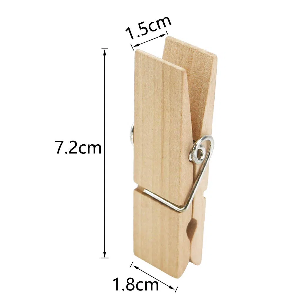 40 mollette grandi in legno, 7,2 cm di lunghezza, 1,8 cm di larghezza, robuste e resistenti