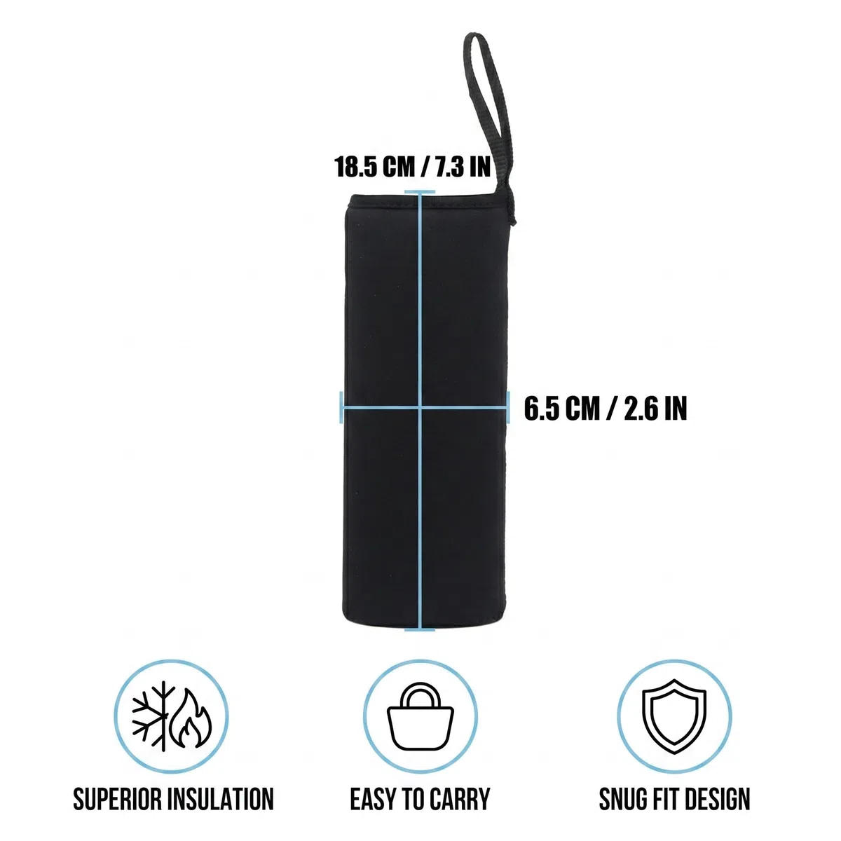 2 portabottiglie d'acqua in neoprene, custodie termiche per bottiglie d'acqua da 550 ml