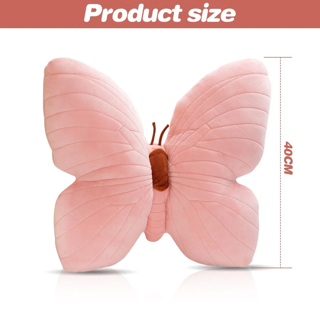 Gohytal Cuscino a forma di farfalla, cuscino decorativo a forma di farfalla, morbido cuscino decorativo per il soggiorno (rosa)