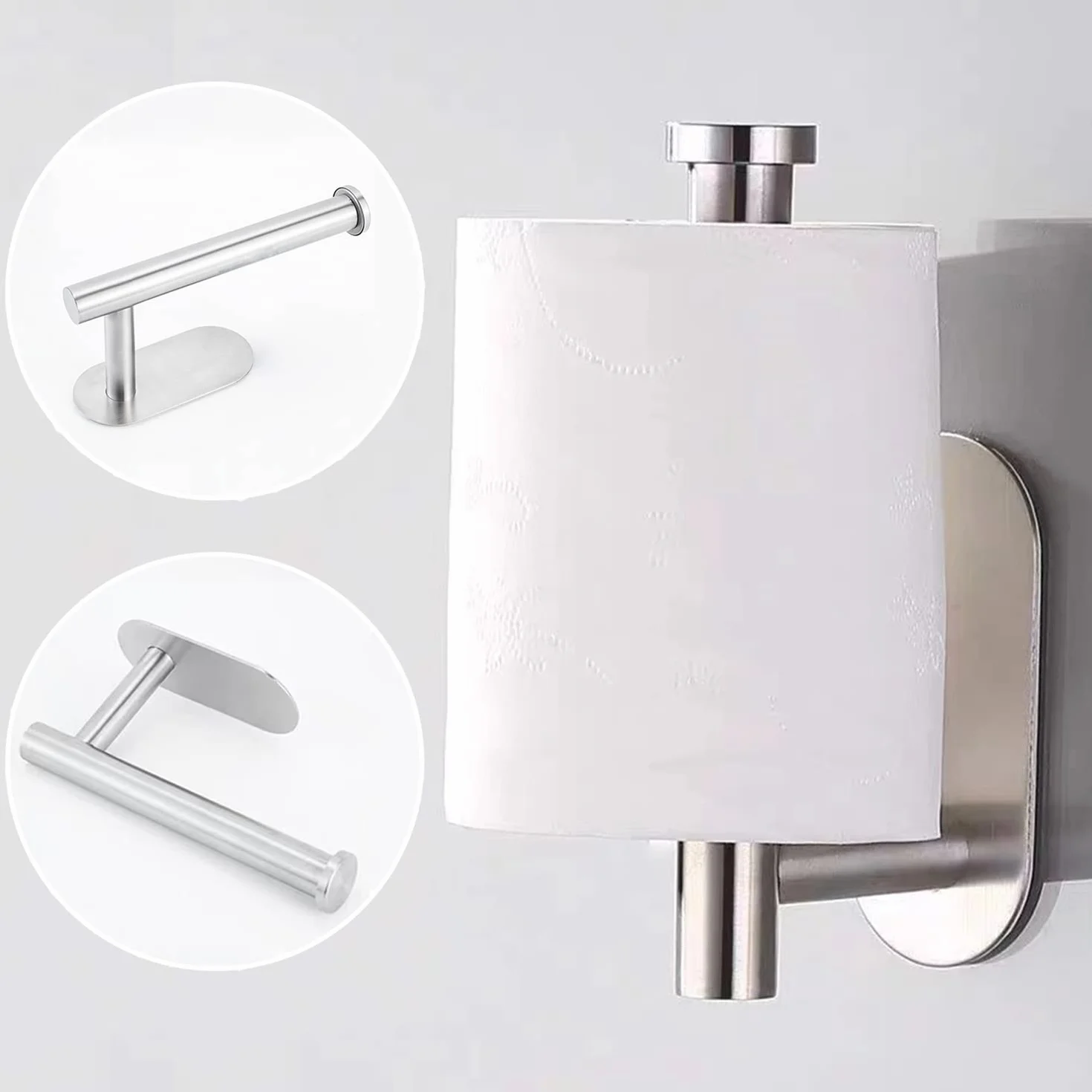 Porta Asciugamani Bagno, 7 Pezzi Adesivo, Set Appendi Asciugamani in Acciaio Inox