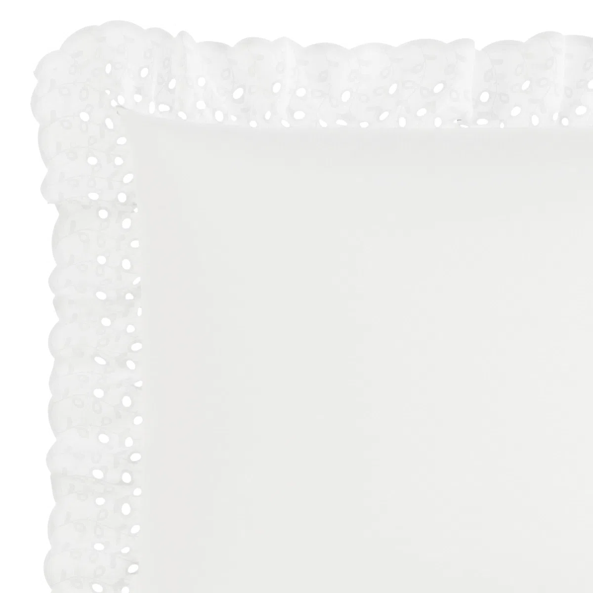 Fresh Ideas Eyelet Ruffled Pillow 2 Pack Sham, Cotone, White, King