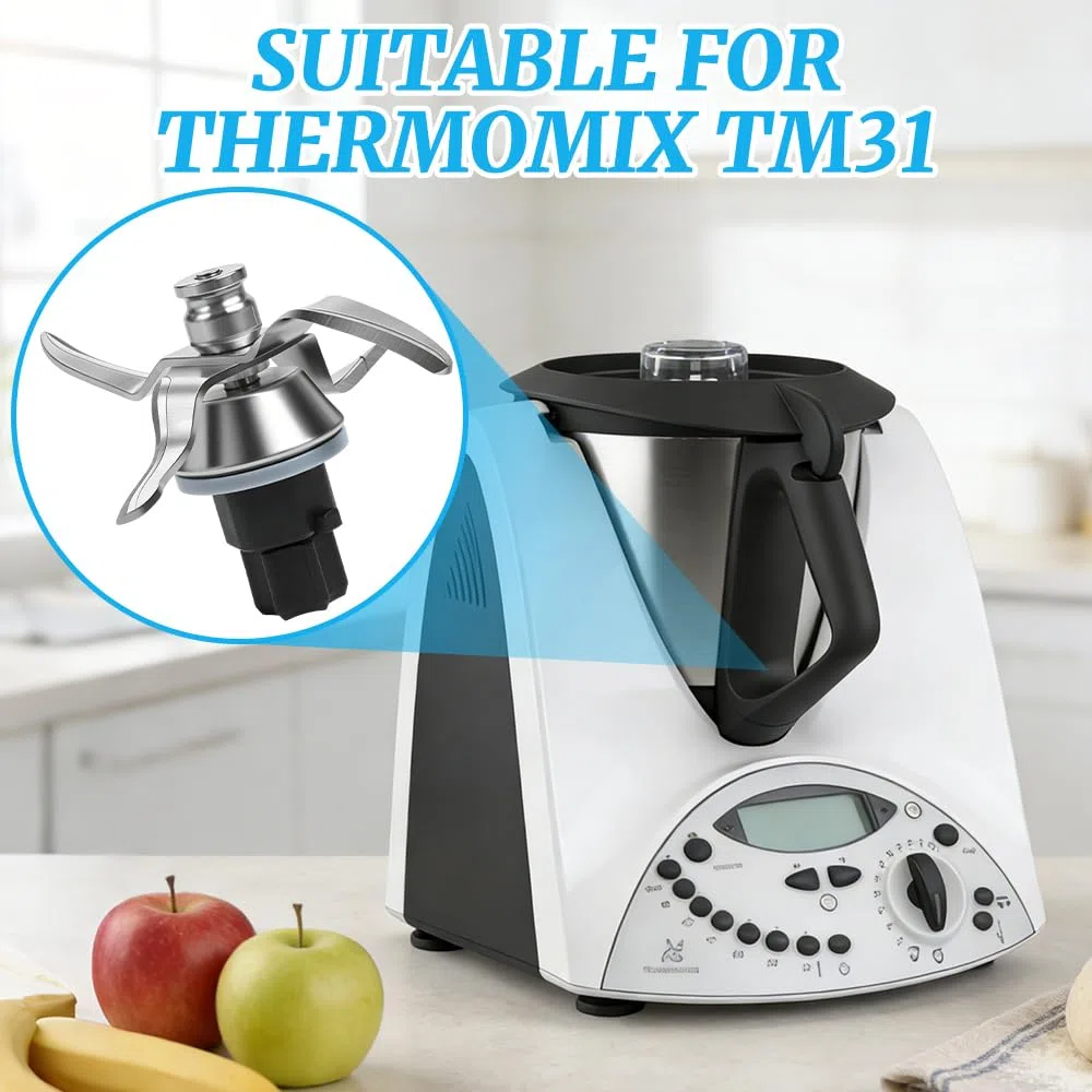 Lame per Bimby TM31, HOVCEH Gruppo Coltelli per Bimby TM31 Vorwerk Thermomix, Accessori per Bimbys in Acciaio Inossidabile con Anello di Tenuta per Robot da Cucina