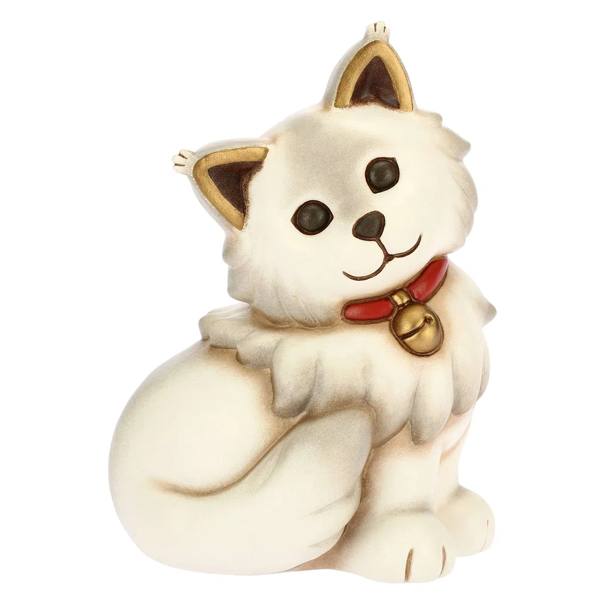 THUN - Gatto Main Coon - Formato Medio - Ceramica - Linea Cani e Gatti - 9,8x7,9x14,15 cm h