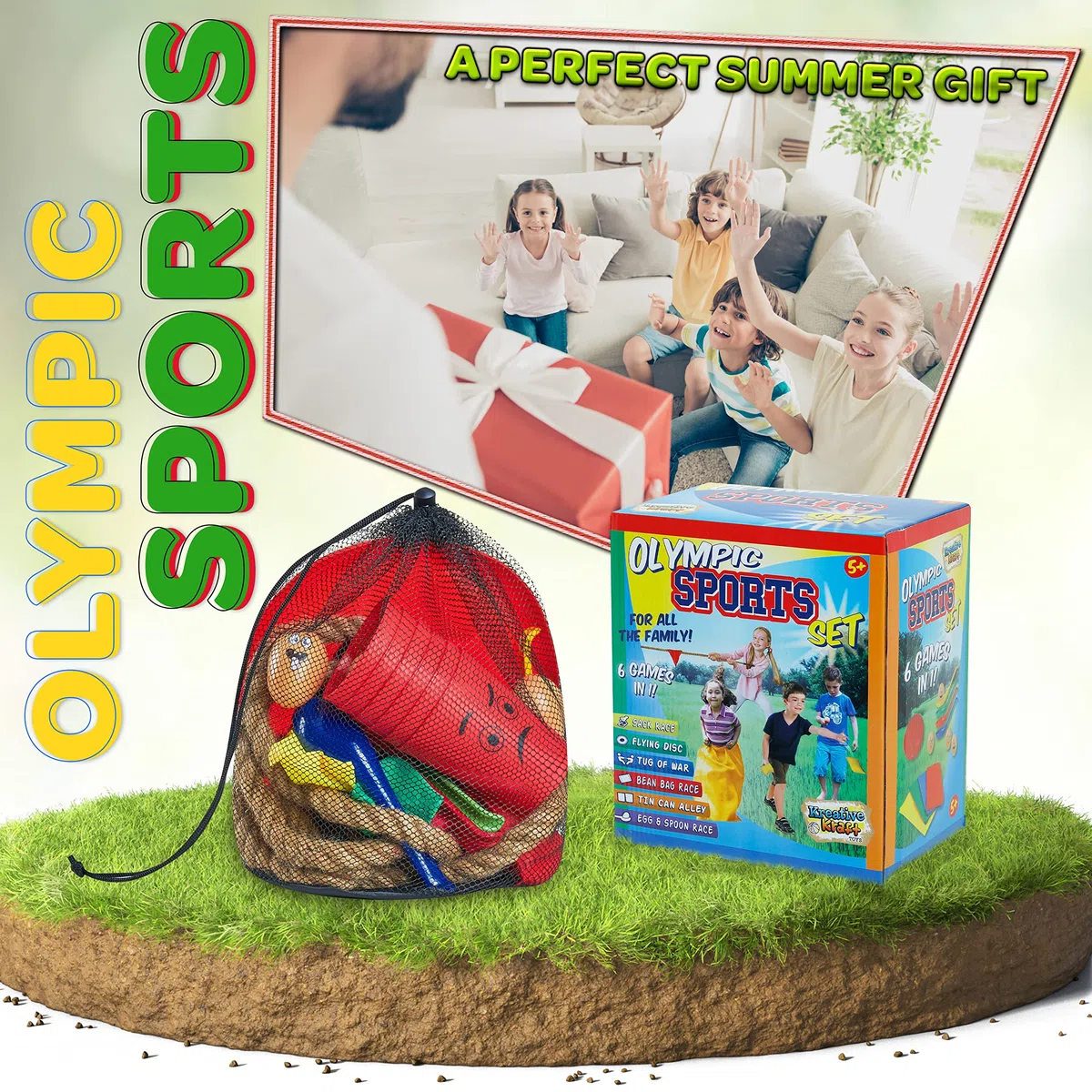 Set di Giochi da Giardino 6 in 1 o 3 in 1 Giochi per Feste di Compleanno Bambini Gioco da Esterno di Gruppo All'Aperto Kit di Psicomotricità Corsa con i Sacchi, Uovo e Cucchiaio