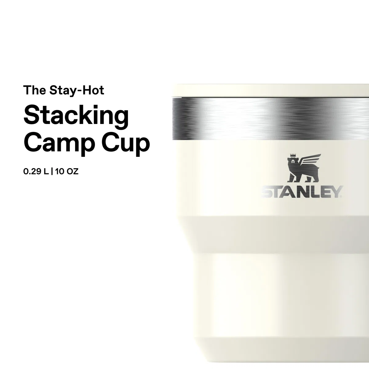 Stanley 1913 Stay-Hot tazza impilabile 0.29L - tazza da viaggio in acciaio inox - mantiene le bevande fredde per 2.5 ore - isolamento a doppia parete - lavabile in lavastoviglie - Cream