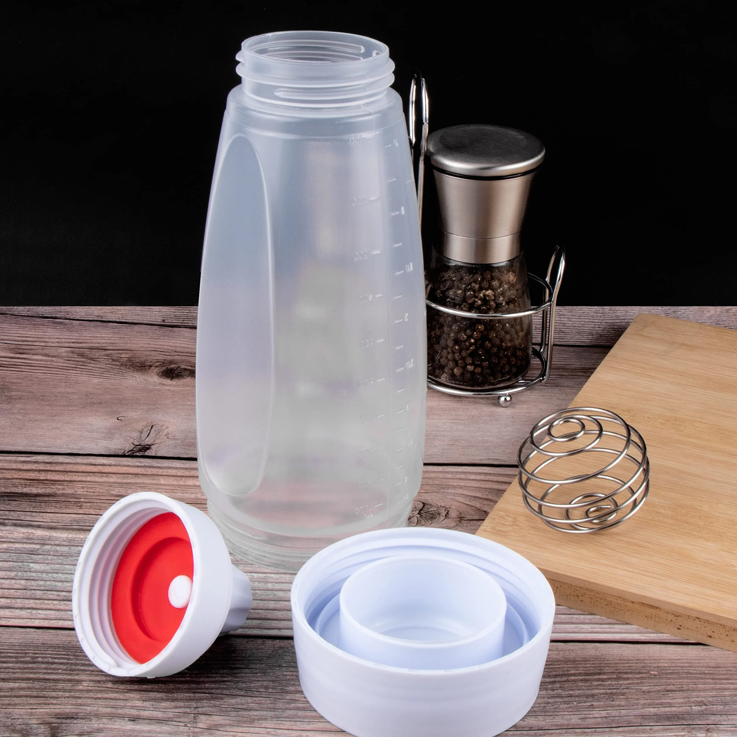 YiliYa Dosatore per Impasti, 1000ml Pancake Pancake Dispenser Dosatore con Sfera di Miscelazione Strumento per Pancake Waffle Crêpe Bottiglie di Salsa