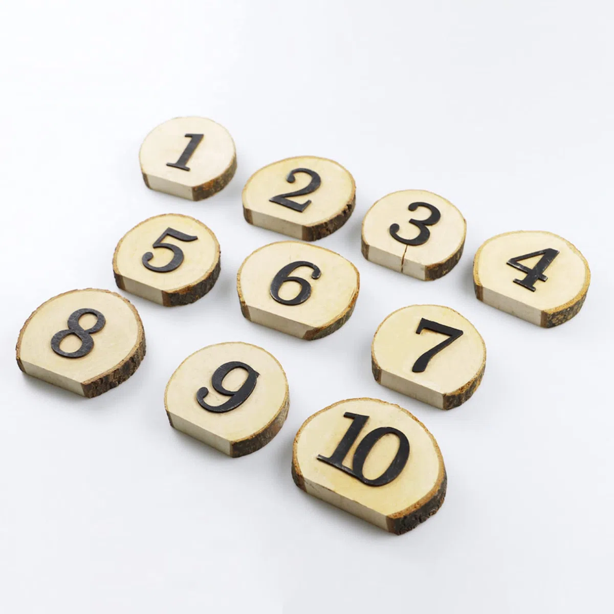 Andoer Numero da Tavola per Matrimonio, 1-10 Numero da Tavola in Legno, Decorazione da Festa Rustica per Matrimonio, Blocchi Numeri Professionali per Ricevimento di Nozze e Decorazioni per Festa a