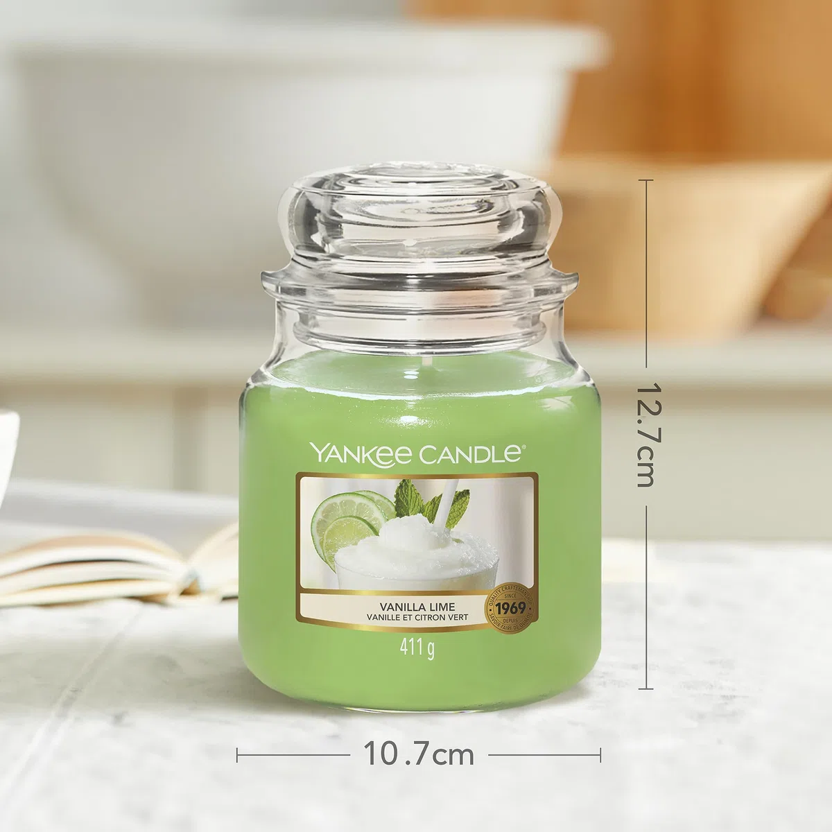 Yankee Candle Candela profumata in giara media | Calce alla vaniglia | Durata Fino a 75 Ore