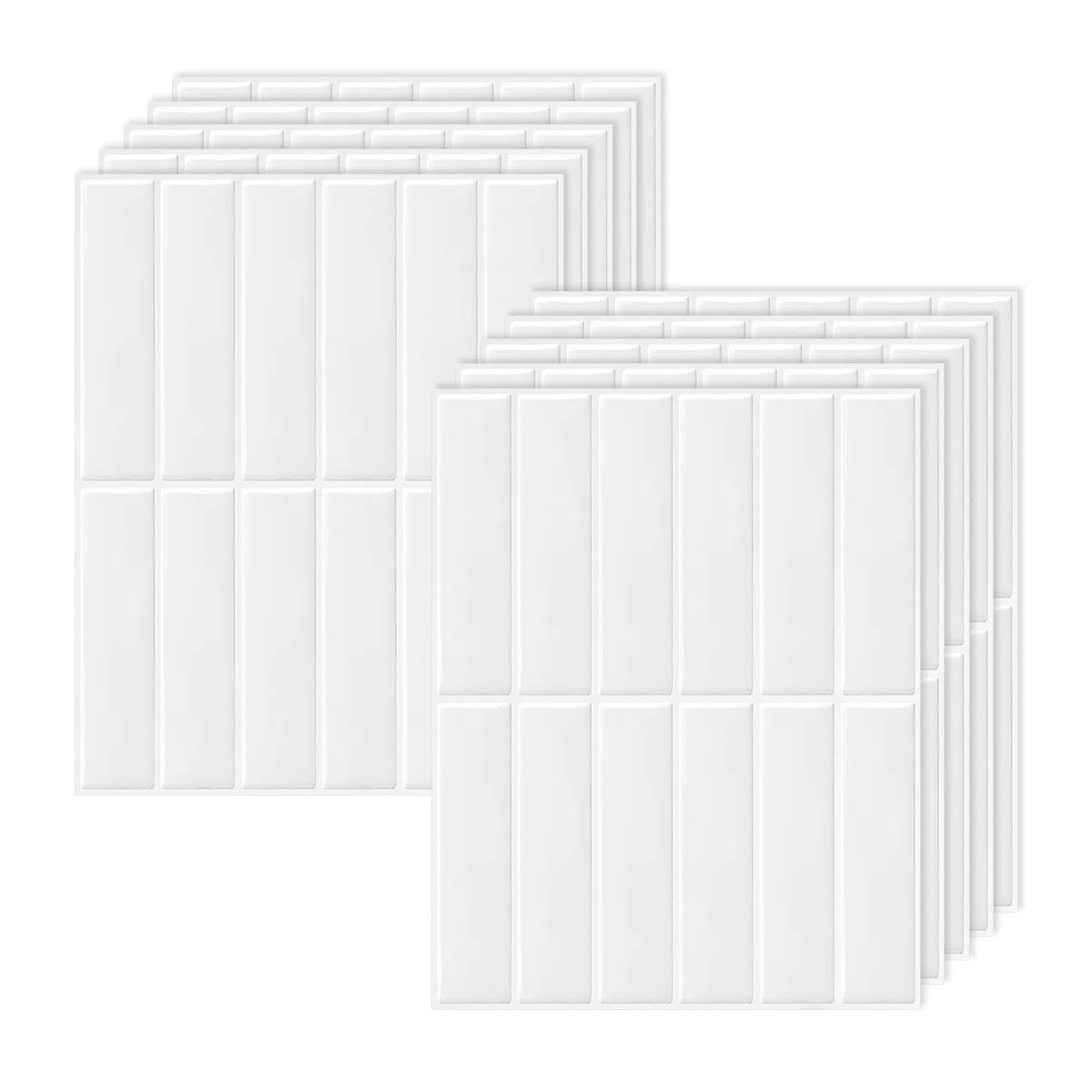 10Pezzi Adesivi Piastrelle Cucina Bagno 3D Autoadesivi Per Piastrelle Rimovibili Impermeabili Per Mattonelle Adesive Cucina Decorazione Pareti Decorazione (22.9x29cm)（Bianco）