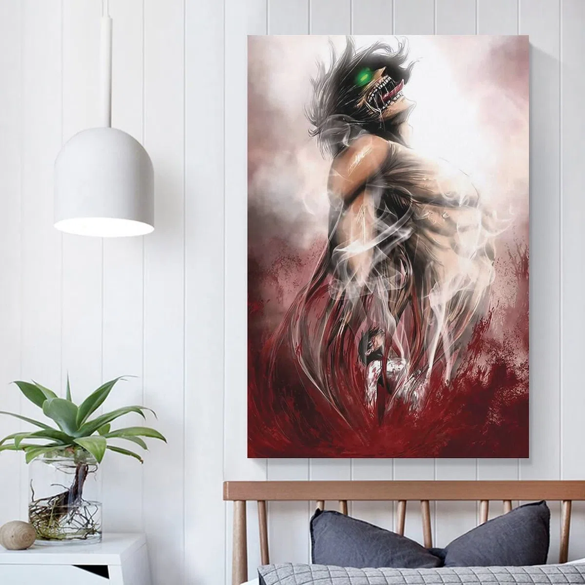 ECGRLNV Poster E Stampe 50 * 70cm Eren Yeager Attack on Titan Anime Print Picture Paintings for Living Room Bedroom Decoration Senza Cornice