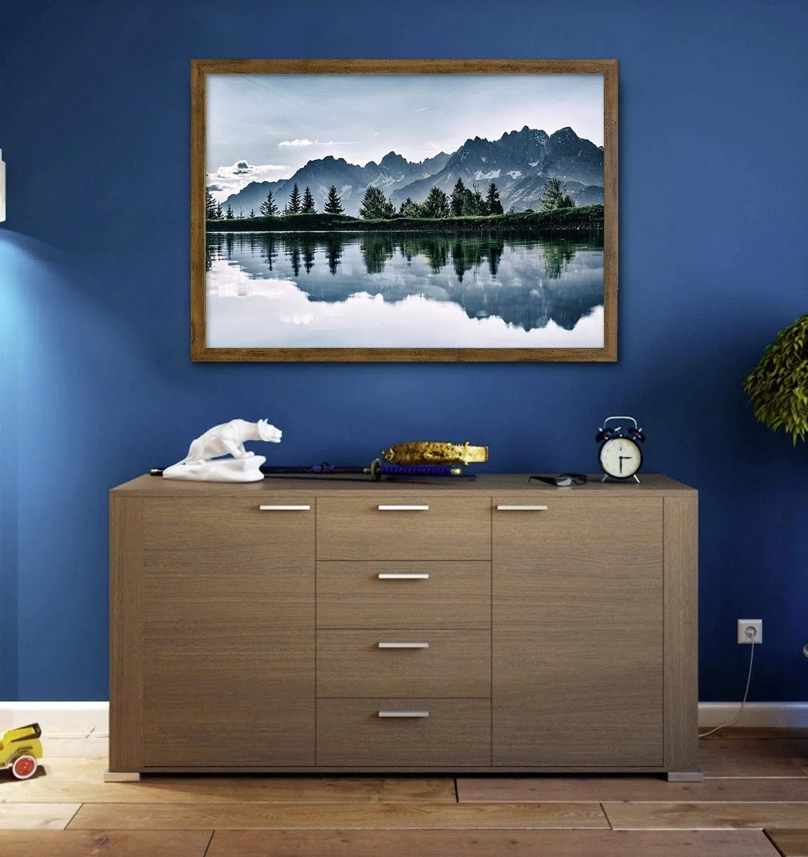 Close Up - Cornice per poster, 59,4 x 84 cm, formato DIN A1, decorazione in legno di rovere scuro