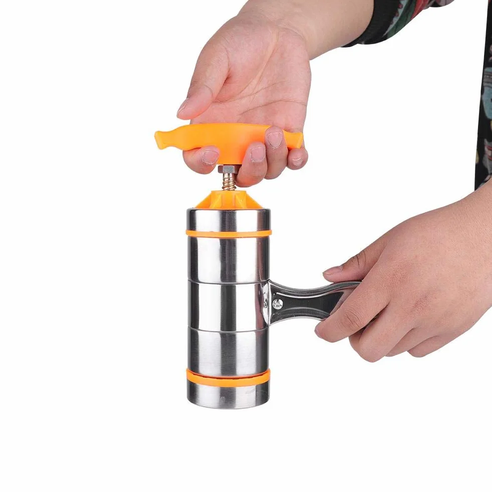 MAGT Macchina per la Pasta, Torchio per Pasta in Acciaio Inossidabile Torchietto Stampo Passatelli Pasta Maker Manuale con 7 Stampi