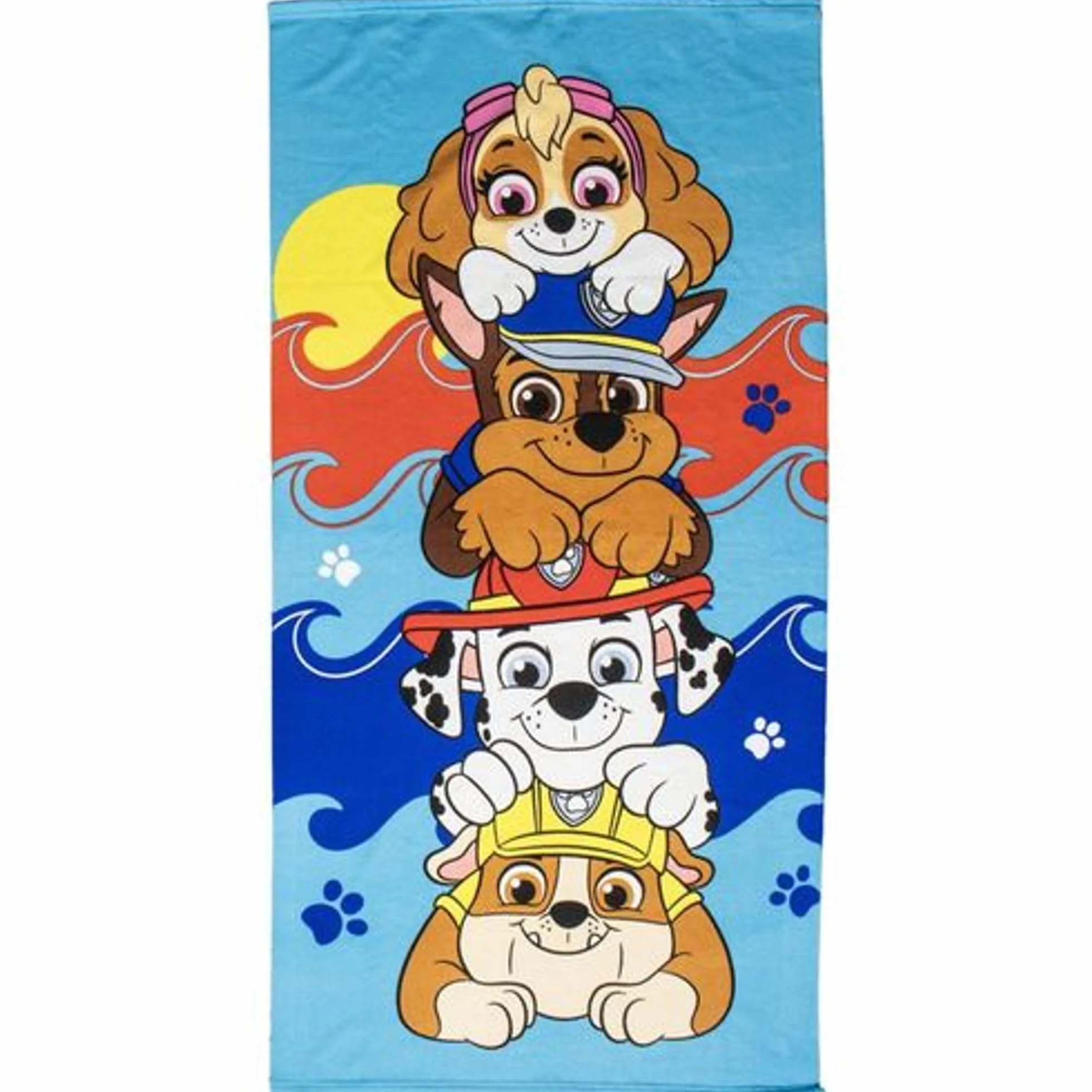 Poncho con Cappuccio Paw Patrol dal Design Ufficiale, Accessorio da Spiaggia o da Bagno per Bambini, ad Asciugatura Rapida e dallo Stile avventuroso