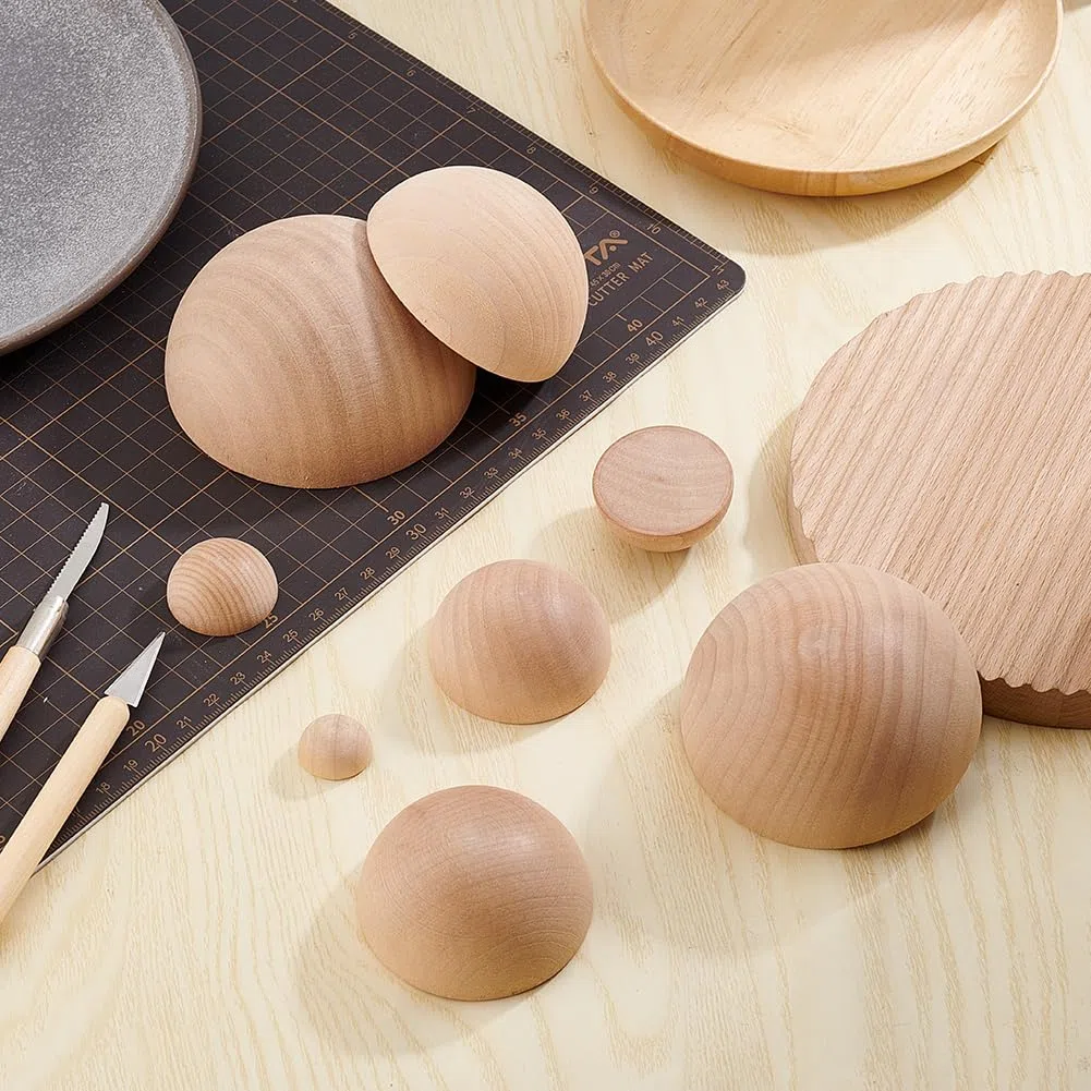BENECREAT 8 set Di Strumenti di Ceramica Mezzo Rotondo di 8 dimensioni Strumento di Stampa per Piastra di Ceramica in Legno e Ceramica per la Fabbricazione di Ciotole e Piatti in Ceramica