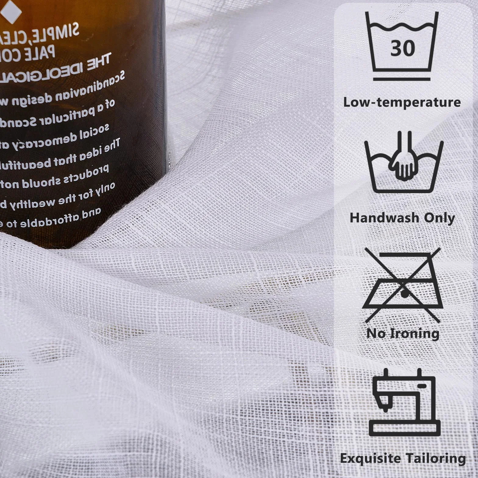 Topfinel Tende Oscuranti per Interni Lino Voile a Pannello Traslucido Tende Bianche Semitrasparenti con Occhielli 140x225 cm per Camera da Letto per Soggirono 2 Pannelli