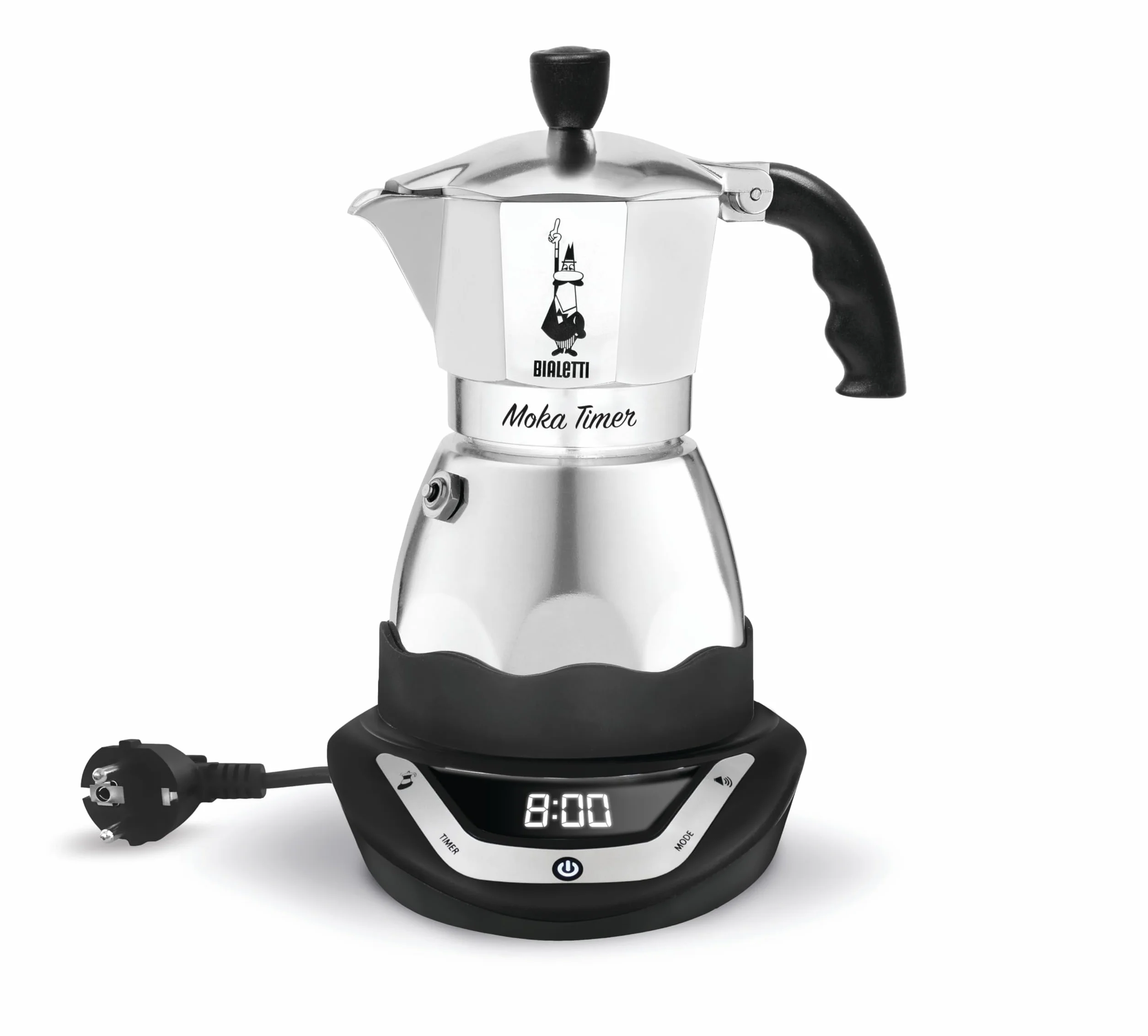 Bialetti Moka Timer, Caffettiera Elettrica Con Timer Incorporato, 3 Tazze, Nero, ‎25 x 22 x 20 cm, 453.59 grammi