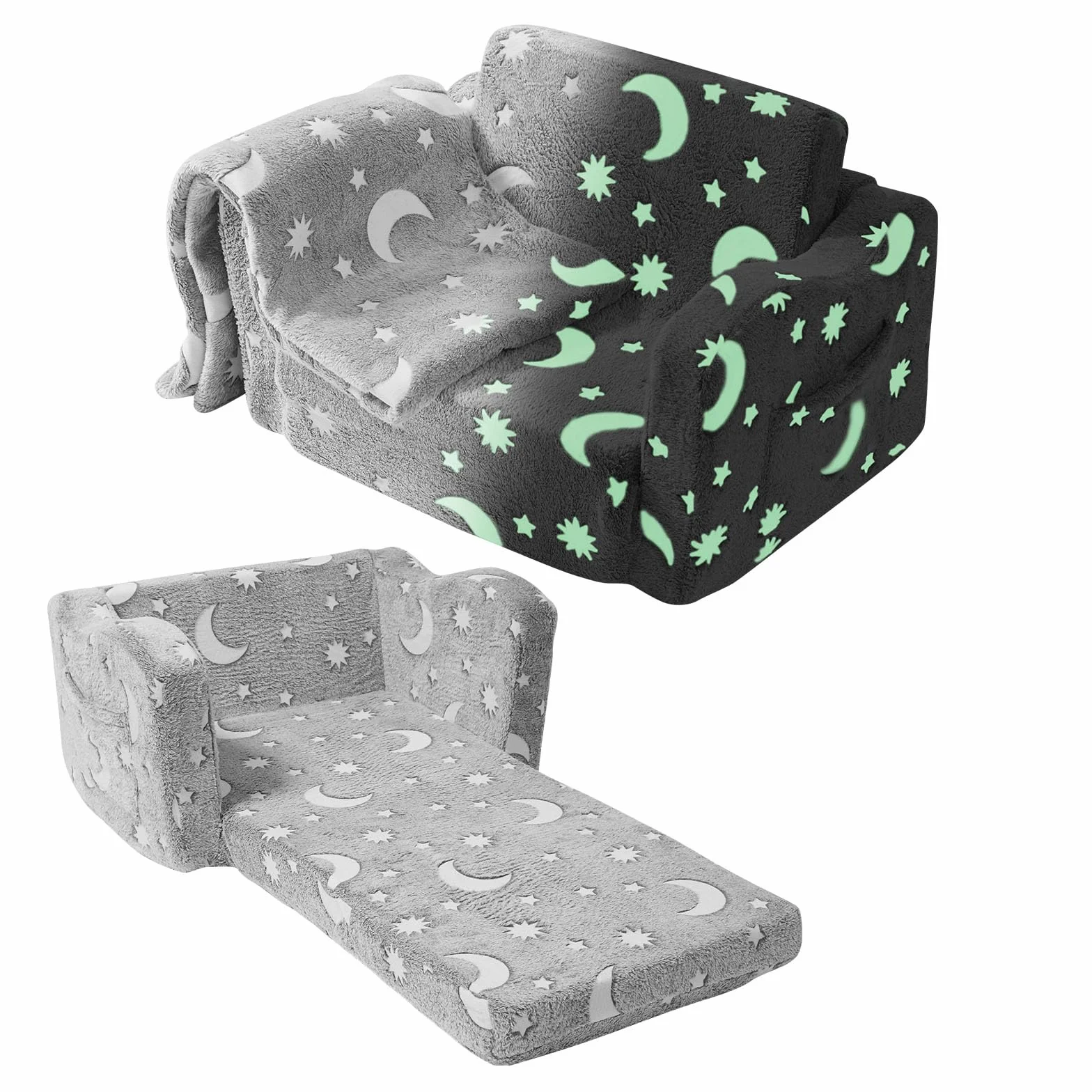 VEVOR Divano Letto Pieghevole per Bambini 610x430x400 mm, Apribile per Stanza da Gioco, Poltrona Sedia Carico Max. 20kg