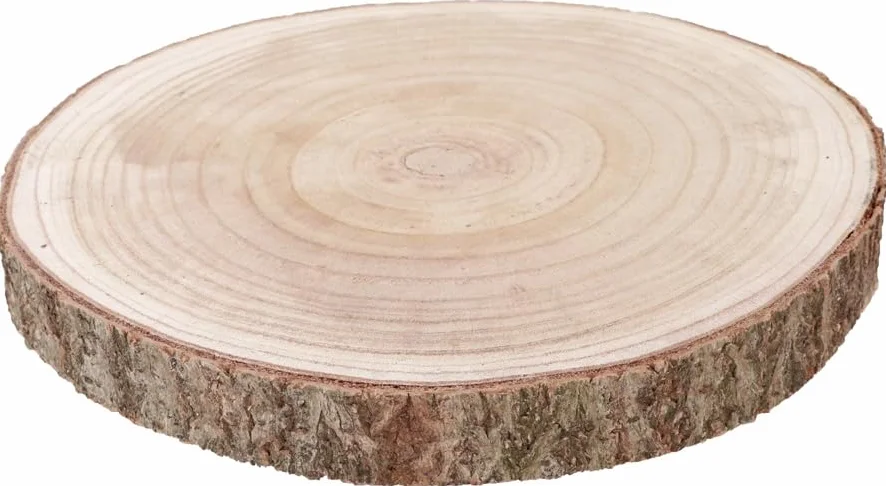 Chaks Anello di legno extra grande a forma di tronco 3,5 cm, naturale, piatto, Ø 36 – 40 cm