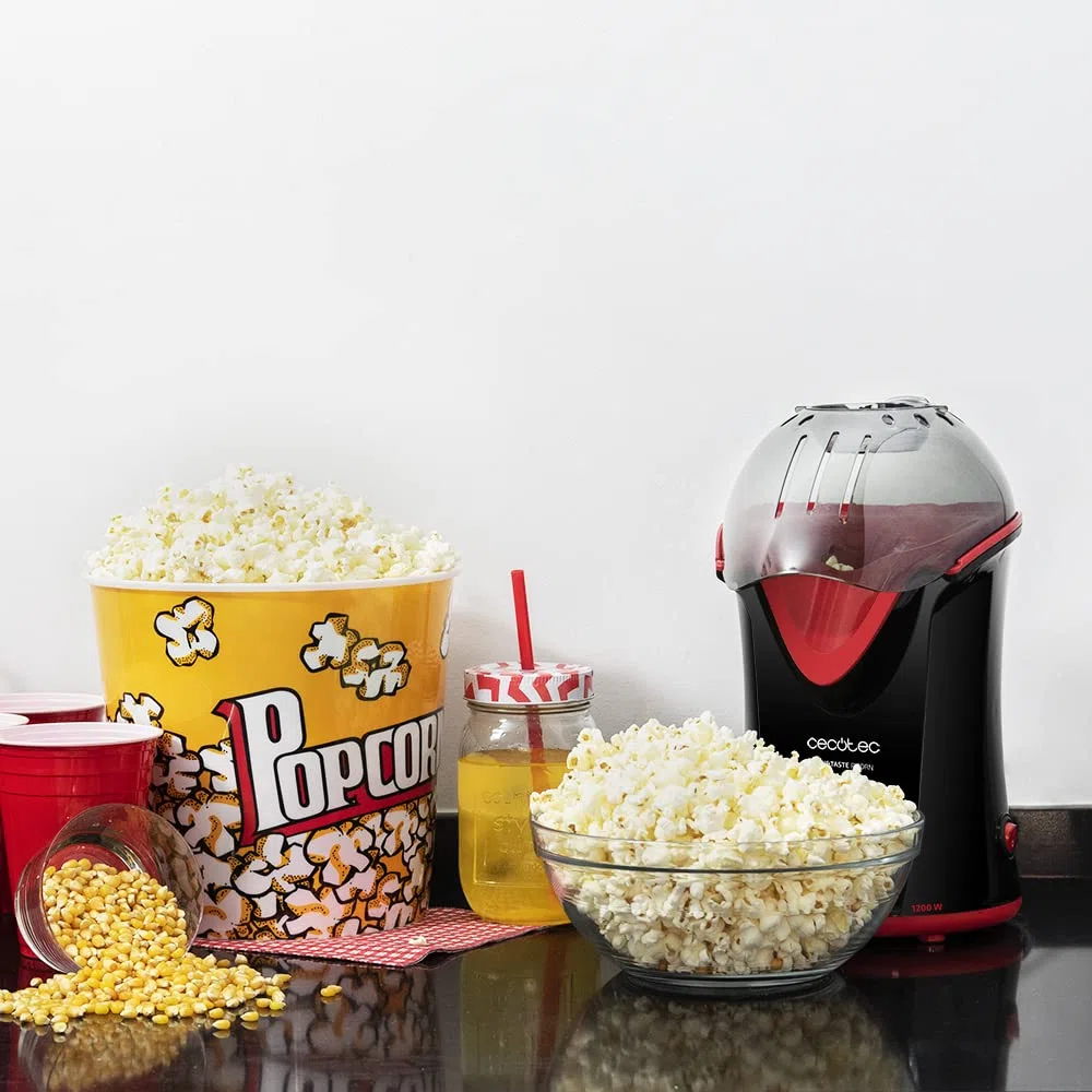 Cecotec Electric Popcorn Fun&Taste P'Corn. 1200 W, convezione, popcorn pronto in 2 minuti, include cucchiaio dosatore, facile da pulire, protezione contro il surriscaldamento