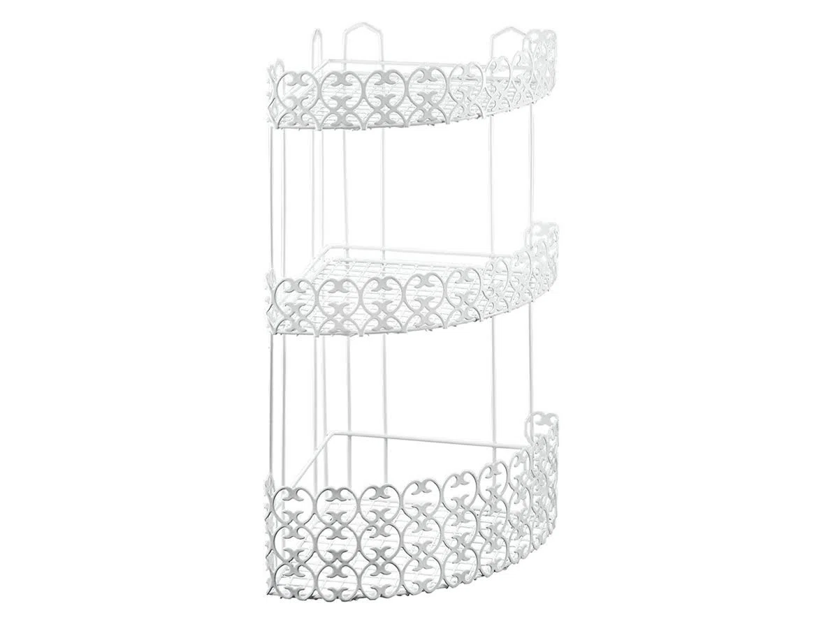 Metaltex Mensola Florenz Angolare, Bianco, 424503, Metallo, 25 x 25 x 51 cm