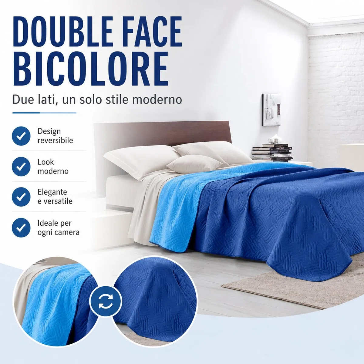 IlGruppone Trapuntino Matrimoniale 250x250 cm Primaverile Estivo, Copriletto Double Face Anticarro e Traspirante, Imbottitura 100 gr/mq - Trapunta Estiva Leggera Bicolore (Matrimoniale, Bordeaux)