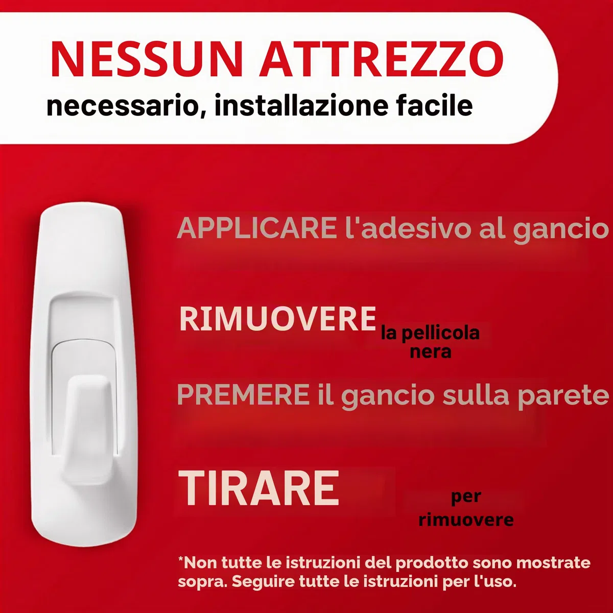 Command Grandi ganci da parete, senza danni, con strisce adesive, senza attrezzi, ganci da parete per appendere decorazioni natalizie, 7 ganci bianchi e 12 strisce