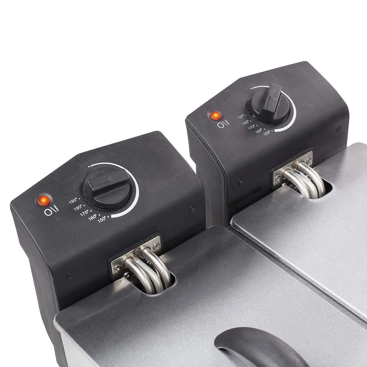 Tristar Friggitrice doppia in acciaio inossidabile - 6 litri, 2 x 1800 watt, con funzione zona fredda e livello di riscaldamento regolabile, FR-6937