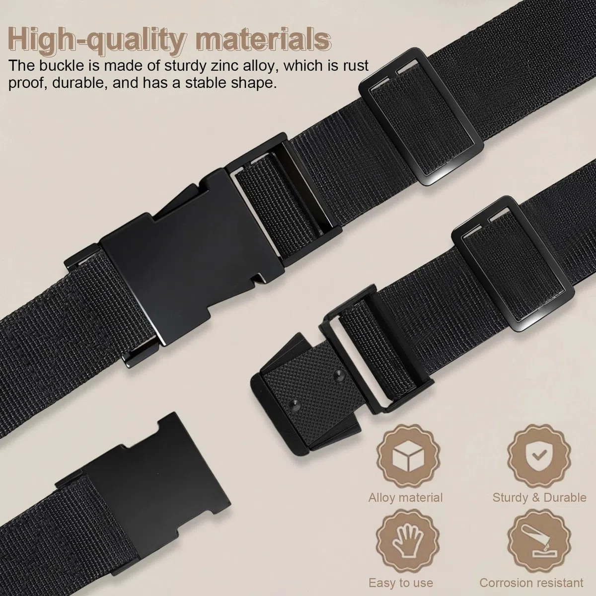 TIANLIN 2 Pezzi Fibbia a Scatto Metallica 15/20/25/32/38mm Nero/Argento/Oro, Fermaglio a Clic in Lega di Zinco, Fibbie e Chiusure con Accessori Regolabili, per Borse, Zaini, Borse a Tracolla