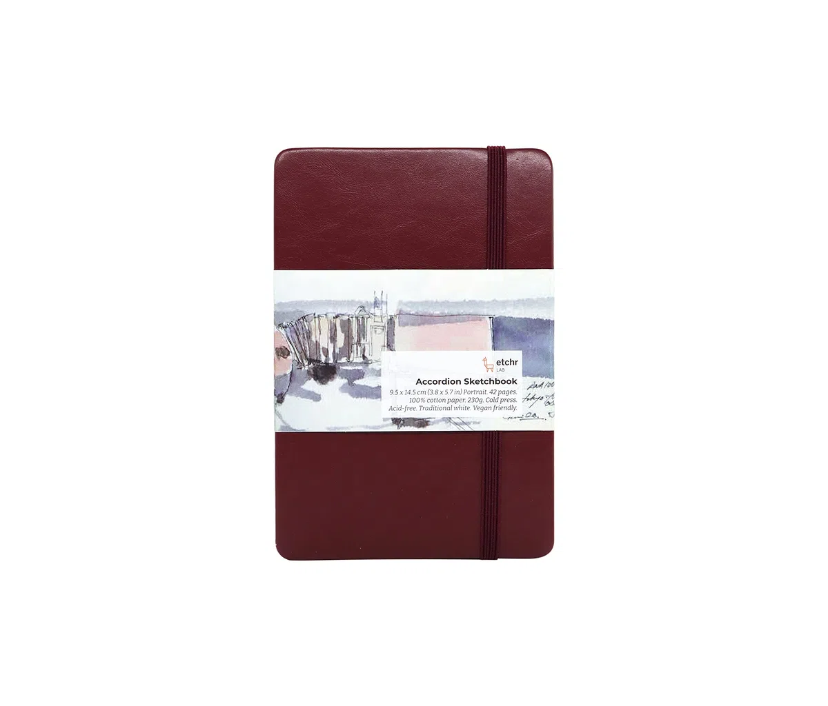 Etchr Blocco da disegno ad acquerello, fisarmonica, 10,2 x 15,2 cm, 100% cotone, carta per acquerelli, stampa a freddo, da utilizzare per acquerelli, guazzo, supporti misti o per schizzi, album da