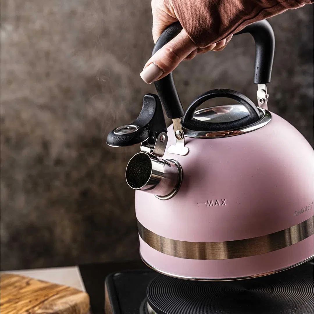 KINGHOFF KH-1856 - Bollitore in acciaio, 1,8 l, a induzione, colore: rosa