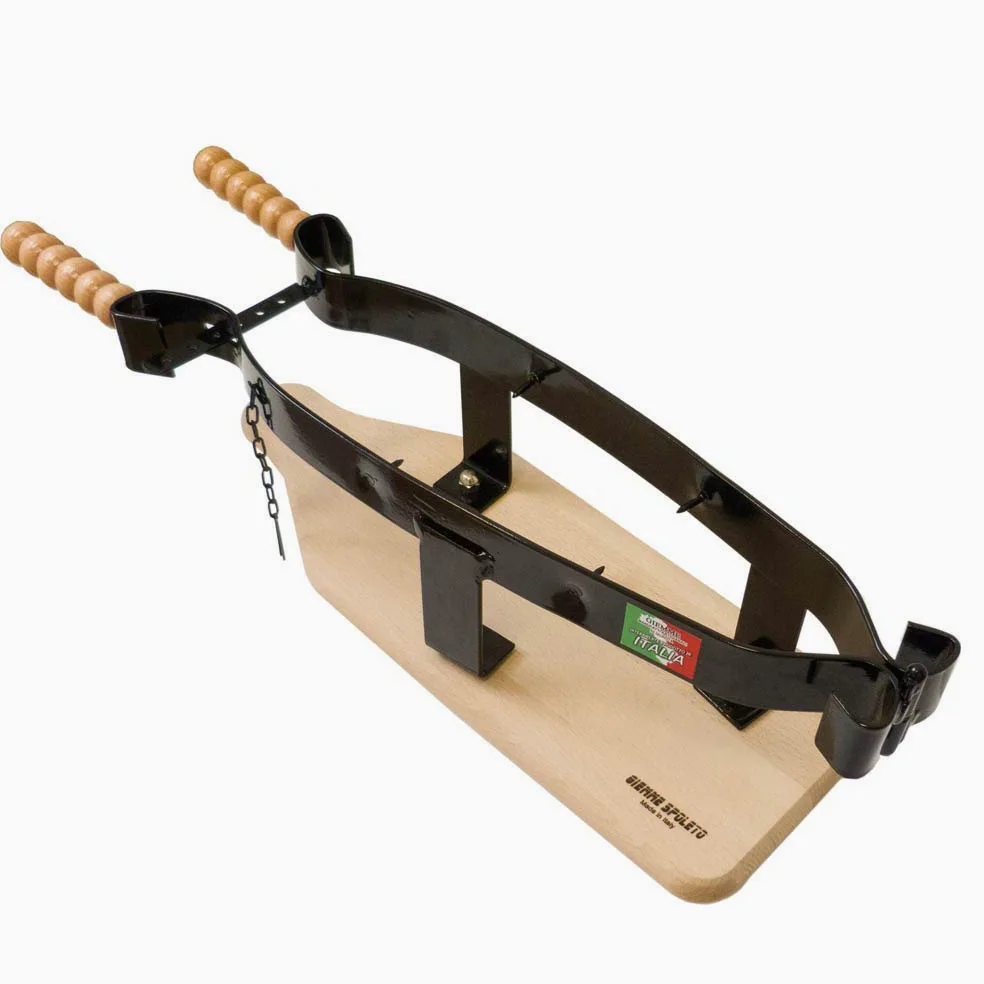 GIEMME Porta Prosciutto Professionale, Morsa per Il Taglio del prosciutto, Fermaprosciutto in Legno e Ferro