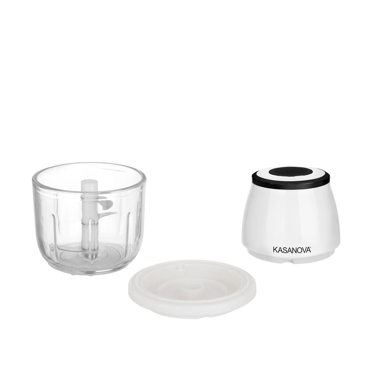 KASANOVA Tritatutto elettrico a batteria con contenitore, bianco da 300 ml
