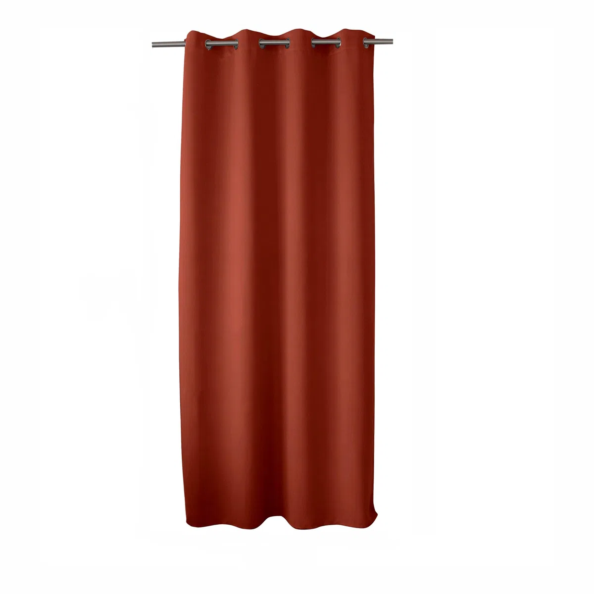 ED Enjoy Home Tenda Oscurante con Occhielli argentati, Terracotta, 140 x 240 cm, 100% Poliestere, Tessuto Certificato Oeko-Tex, Collezione Liquirizia