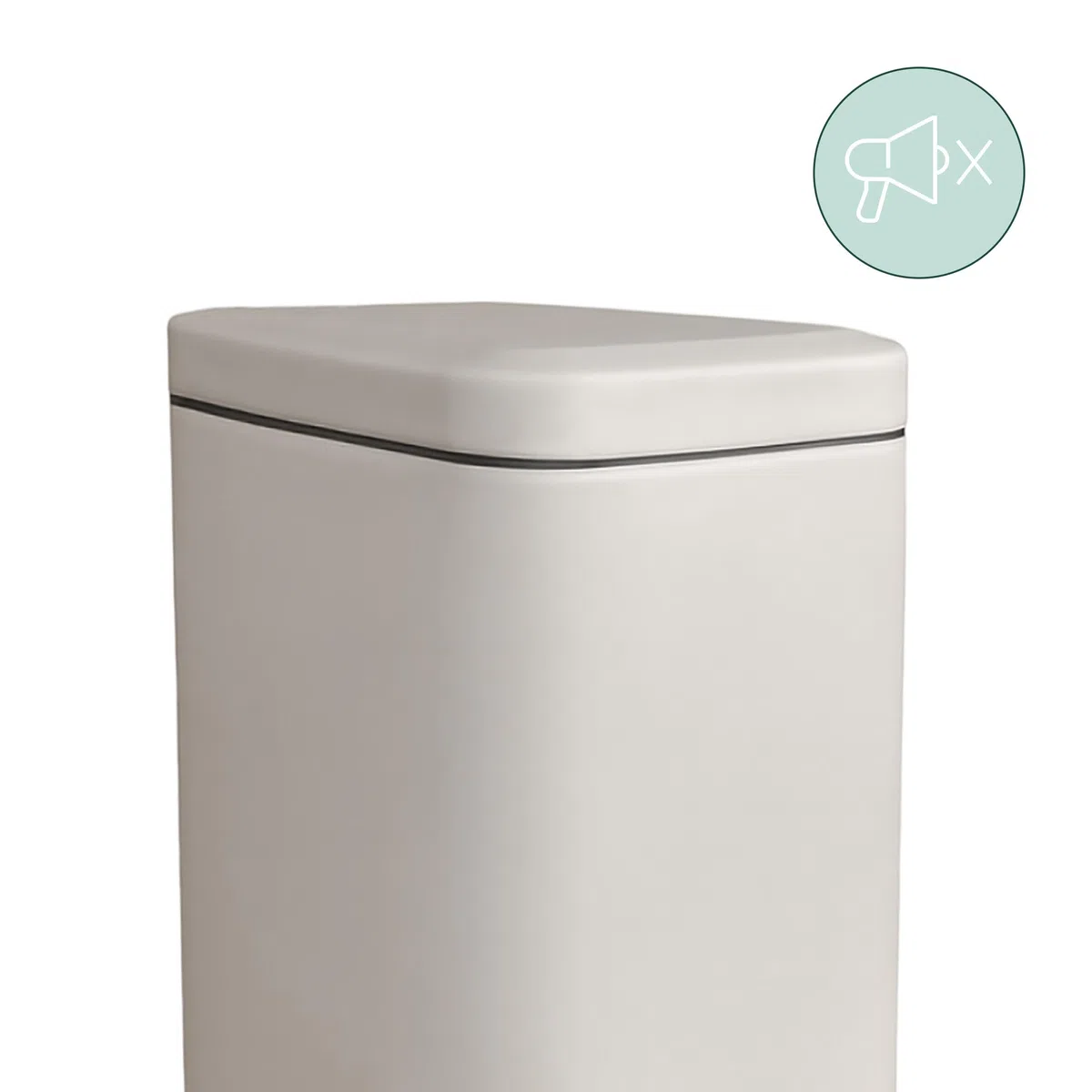 Relaxdays Cestino per Il Bagno, 5 Litri, Cestino Cosmetici con Chiusura Soft-Close, Design Opaco, a Pedale, Beige